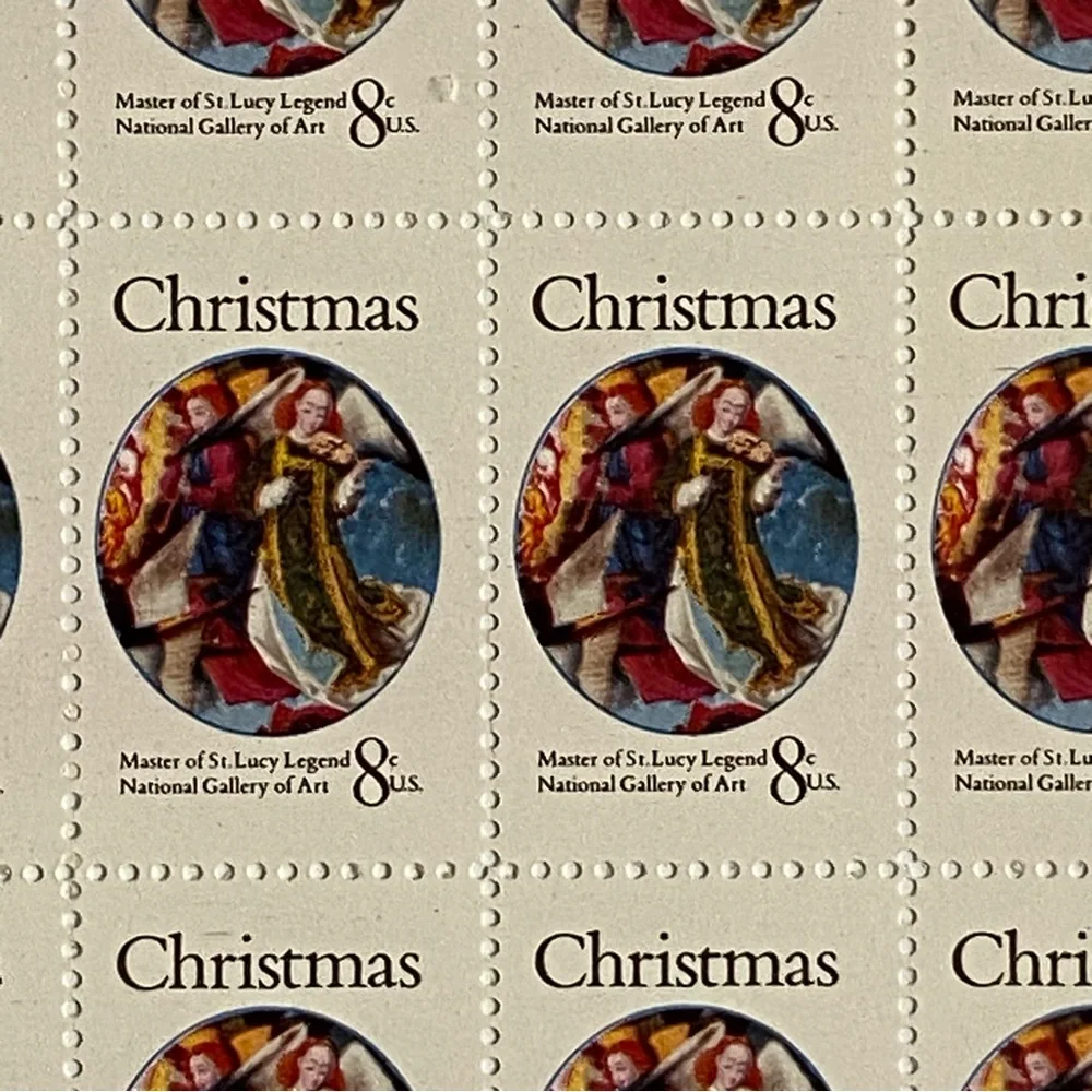 Christmas Stamps 1972 Master of St. Lucy Legend MNH 8 cent Sheet of 50 1471 Vtg